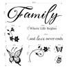 SHUCHING Family Quote Wall Stickers Peel and Stick, Removable Butterfly