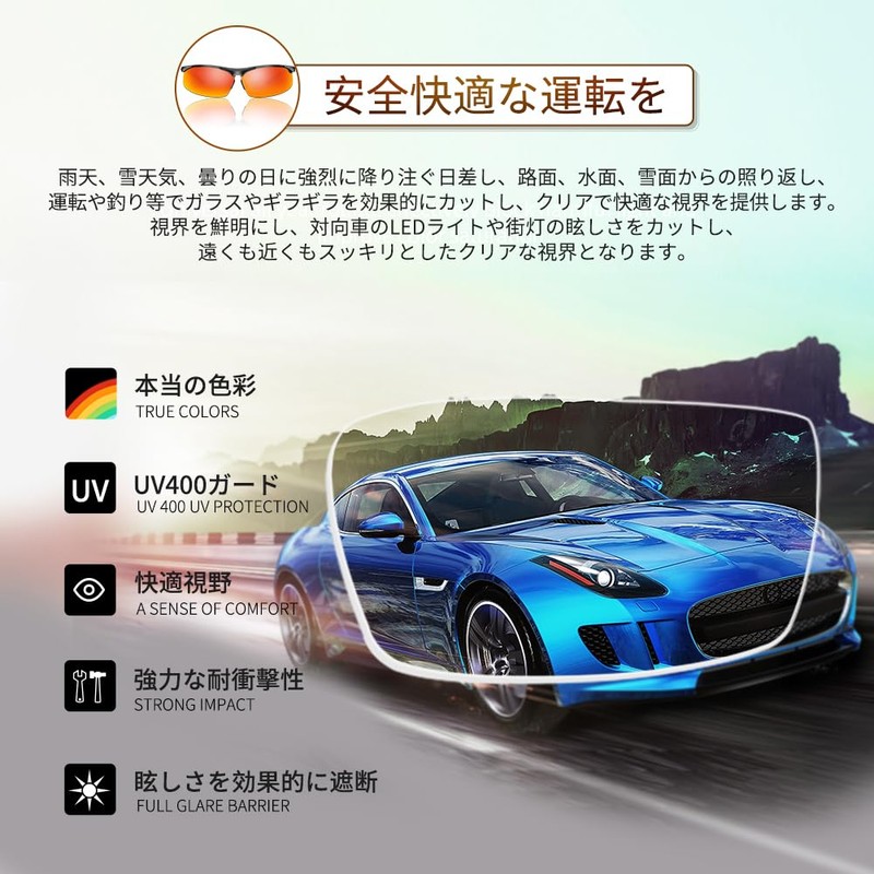 Glazata Polarized Sports Sunglasses, Polarized Glasses, UV 400, UV Protection,