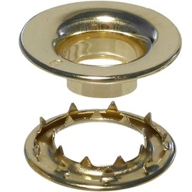 Stimpson 5RRGSWB144 Rolled Rim Grommet and Spur Washer Brass Durable, Reliable, Heavy-Duty #5 Set (144 Sets)