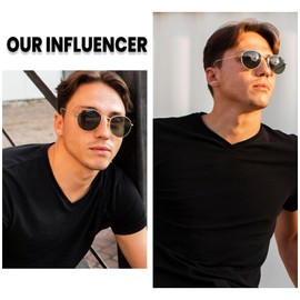 DUCO Retro Round Polarized UV400 Sunglasses for Men Women Vintage Polarized Sun Glasses Classic Vintage Shades DC3048