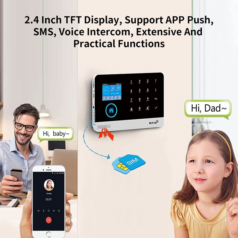 Whole House Security Alarm System, WiFi Wireless Home Alarm Kit