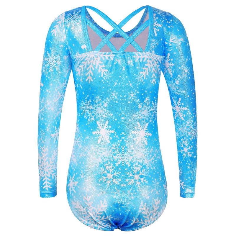BAOHULU Gymnastics Leotards for Girls Long Sleeve Sparkly Dance Outfit