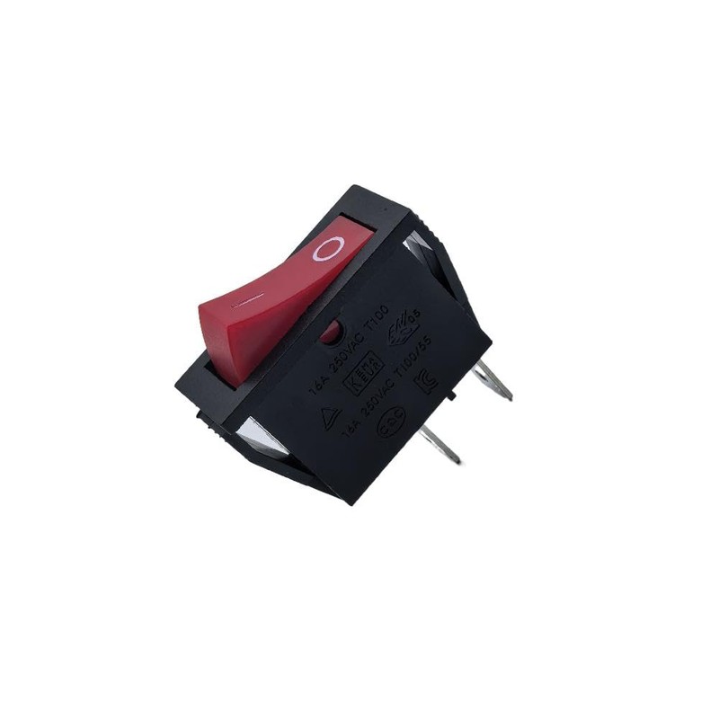 RK1-15 Rocker Switch, 2 Pin Maintained, 16A 125/250VAC, T100/55, 2Pcs