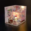 Itian DIY Wooden Cabins Miniature Dollhouse, Building with LED, Unique