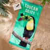 Catherine Lansfield Toucan Do It 76x160cm Cotton Beach Towel Green