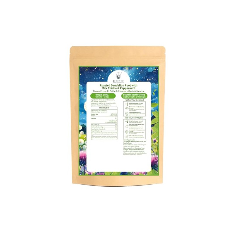 WT WEETEE Roasted Dandelion Root Tea with Milk Thistle and