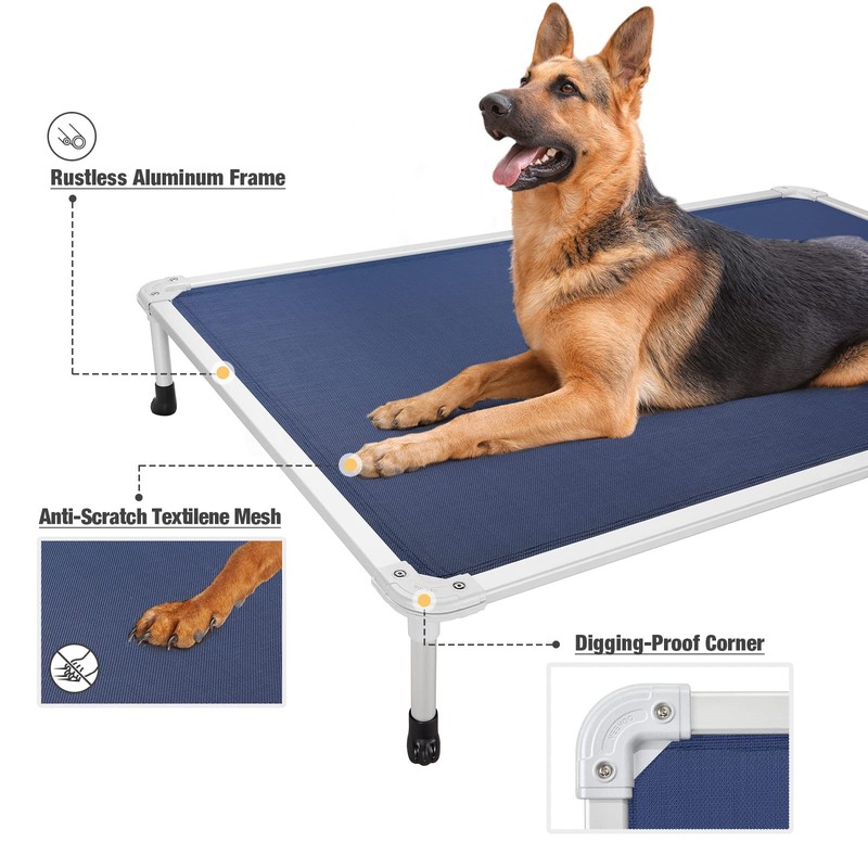 Veehoo Chew Proof Elevated Dog Bed - Cooling Raised Pet