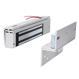 Electric Magnetic Door Lock with Z and L Bracket Outdoor Waterproof 280KG 600lb Holding Force Electromagnet Lock 12V DC Fail Safe NC Mode for Access Control System