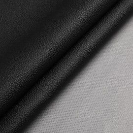 SOTISI Vinyl Fabric, Marine Faux Leather Upholstery, for Upholstery Crafts, DIY Sewings, Sofa, Handbag, Earrings, Hair Bows Decorations (Black 54 x 12 inch 1FT)