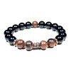 Mahogany and Black Obsidian Stretch Bracelet | 10mm Beads |