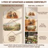 3 Pack Blank Wooden Signs,9.8 x 3.9 Inch Curved Notch