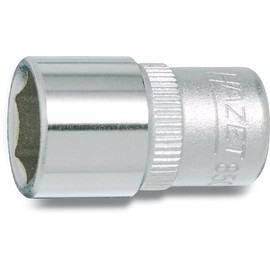 HAZET Socket, Hexagonal, 850-8, Side Width: 0.3 x Insertion Angle: 0.25 x Total Length: 1.0 inches (8 x 6.35 x 25 mm), 1 Piece