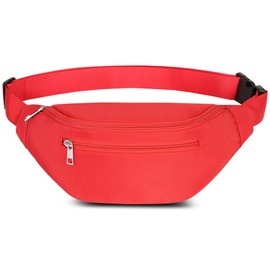 Bum Bag Waist Bag for Men Women Waterproof Stylish Unisex Bum Waist Fanny Pack for Outdoor Sports Travel Hiking Dog Training, red, Sports