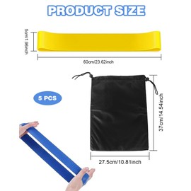 TPZORJX 5 pcs loop band fitness,stretchband fitness,5 Levels of Resistance Loop Gym Bands Yoga Band Fitness Bands Strength Training Home Workout Sports Exercise Straps