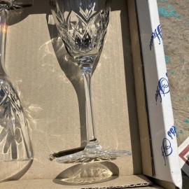 Princess House Royal Highlights Crystal Wine Glasses #743 - NEW w/Box