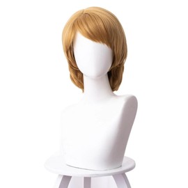 abouder Men Brown Cosplay Wig Short Layered Natural Fluffy Hair Wigs for Character Halloween Costume Party