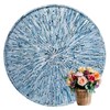 PEMAR 22" Round Mother of Pearl Extra Large Ottoman Tray
