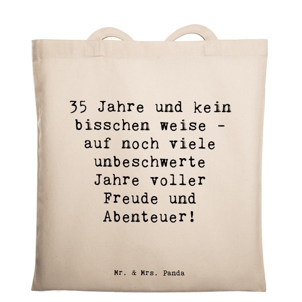 Mr. & Mrs. Panda Tragetasche Spruch 35. Geburtstag - Geschenk,