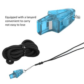 Dolphin Whistle with Neck Lanyard Outdoor School Gym Camping Hiking Survival Coach Referee Equipment Lifeguard Competition Sports Portable Football Game Whistle (Sky Blue)