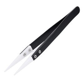 MMOBIEL Ceramic Tip Soldering Tweezers Heat Resistant 1600c/3000F for Electronics Repair, Jewelry, Computer, Laboratory Soldering Work etc.