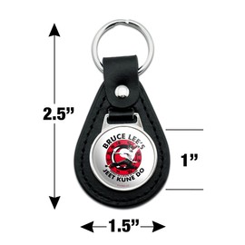 GRAPHICS & MORE Bruce Lee Jeet Kune Do Academy Black Leather Keychain