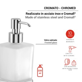 Gedy Tonga Dispenser, Stainless Steel chromall Crystal, Chrome, 6,3x11,7x17,3cm