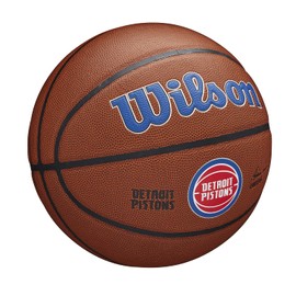 Wilson Basketball, Team Alliance Model, DETROIT PISTONS, Indoor/Outdoor, Mixed Leather, Size: 7
