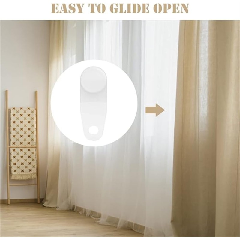 Traverse Rod Slides Curtain Replacement White Plastic Snap-in Traversing Slides