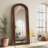 ZHUNFA Arched Full Length Mirror with Solid Wood Frame, 65x22