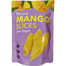 Premium All Natural Real Wild Tropical Mango Dried Fruit Slices 7oz Less Sugar Non GMO, No Added Colors Healthy Snacks Resealable Bag (1-Pack)