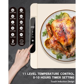 Warming Mat for Food, Silicone Food Warming Mat with 11-Level Temp & 10-Hour Timer, Electric Warming Mat with Full-Surface Rapid Heating, Roll Up Food Warming Trays for Buffets Party Kitchen Counter