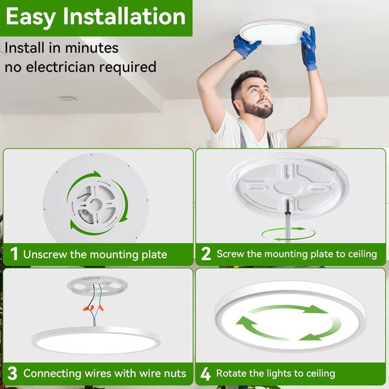 LZHOME LED Ceiling Light, 2800LM Super Bright 9 Inch Led