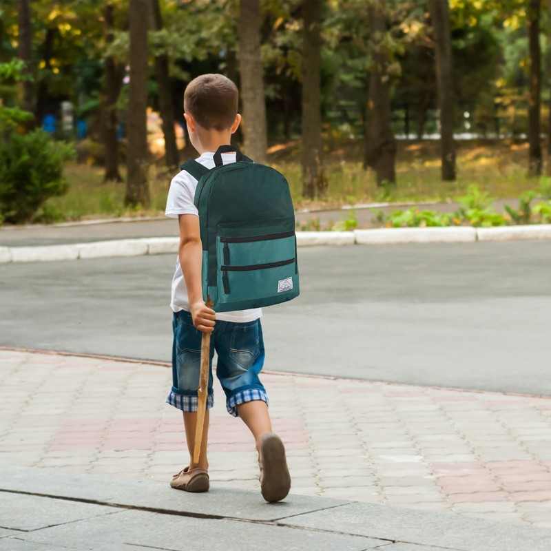 Multi Pocket Multicolor Backpack with Adjustable Padded Straps (Forest)