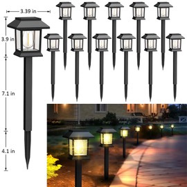 Greluna Solar Lights Outdoor,12 Pack 3000K Waterproof Auto On/Off Solar Pathway Lights for Your Garden, Landscape, Path, Yard, Patio, Driveway,Walkway Decor