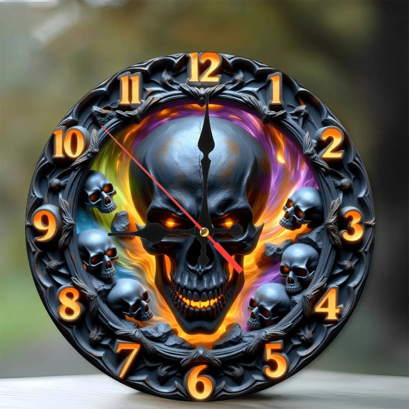 25x25cm Wood Wall Clock that is a Basketball Court with