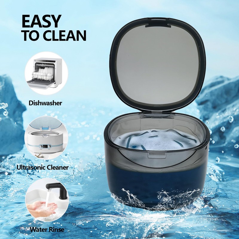 Denture Case Partial Denture Cups for Soaking Dentures, No-Leak Denture