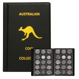 Coin Collection Holder Album for Collectors, 16 Pages 240 Pockets 4.5 x 4.5cm(1.77 x 1.77 Inch) Coin Albums Penny Collecting Book,Coin Storage Album Books for Coin Storage, Tokens (Black, 240 Pockets)