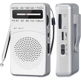 Portable Radio AM FM,Battery Operated Radio 3W Speaker Back Clip