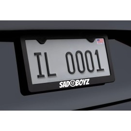 RED COBRA Glowing Sad Boyz License Plate Frame Black Premium Metal with Screws and Caps