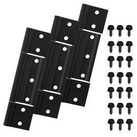BANLIN 3Pack Screen Door Hinges Black Aluminum 1/8 inch Grooved Center Black Storm Door Hinges Compatible with Most Screen Doors