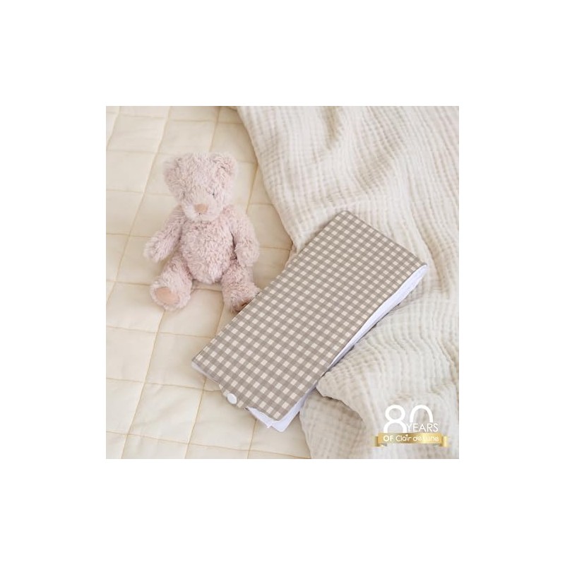 Clair de Lune Gingham Foldable Changing Mat, Easy Clean Soft