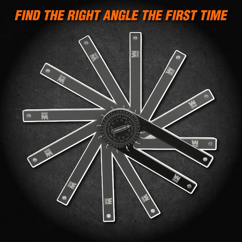 WEN Miter Saw Protractor, 7.25-Inch Aluminum Alloy with Laser-Engraved Scaled