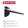 Gedotec Design Shelf Bracket - Black Matt | Pack of