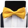 Mens Solid Gold Bow tie for Wedding Pre-tied Yellow Bowtie