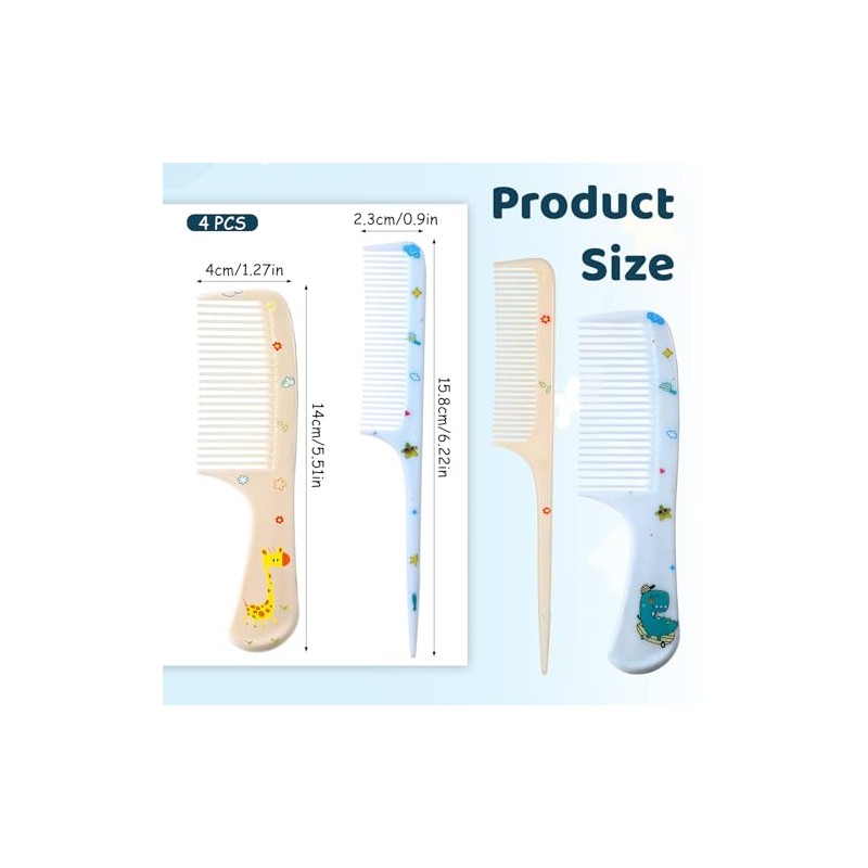 Styquenzer Bonito Juego de Peines para El Cabello, 4 Cepillos
