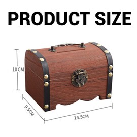 Sonwaha Wooden Piggy Bank Money Box Made of Wood Money Box for Children Friends Adults for Christmas New Year Birthday Money Box with Counter Piggy Bank with Lock (Dark)