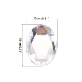 QUARKZMAN Pack of 50 Acrylic Oval Gemstones 13 x 18 mm Flat Back Artificial Rhinestones for Crafts Beads Wedding Party Face Painting Jewellery Making White