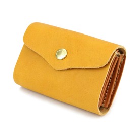 Cham CMVL-007 BREATH LIGHT Trifold Wallet, Mini Wallet, Compact Wallet, Himeji Leather, YELLOW