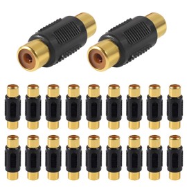AEDIKO 20pcs RCA Female Coupler RCA Female to Female Audio Video Adapter Coupler for Audio Video Speaker Cable