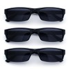 SA106 Mens Hippie Color Lens Narrow Rectangular Black Frame Sunglasses,